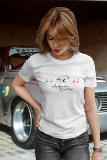 T-Shirt Herzschlag Motiv für alle Alfisti das eine automotive Emotion hervorruft. auto-emotion.net